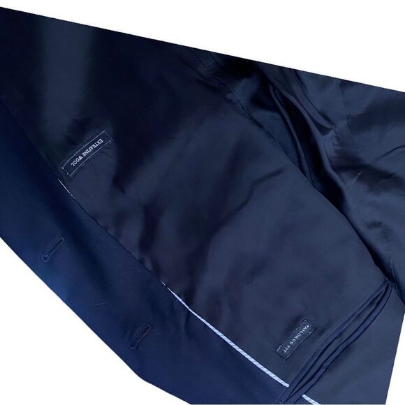 🔲 ZARA Men’s Navy Wool Blazer | US 40R | Modern Cut, Timeless Swagger - Picture 5 of 8